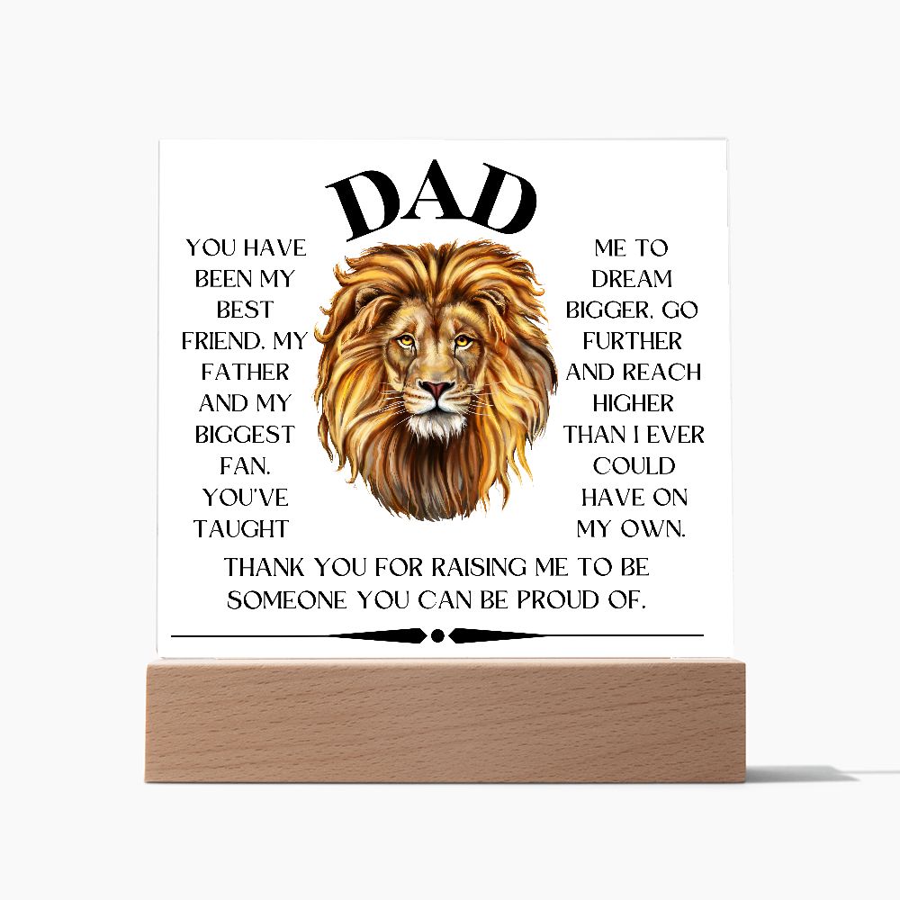 DAD, THANK YOU FOR RAISING ME, SQAURE ACRYLIC PLAQUE