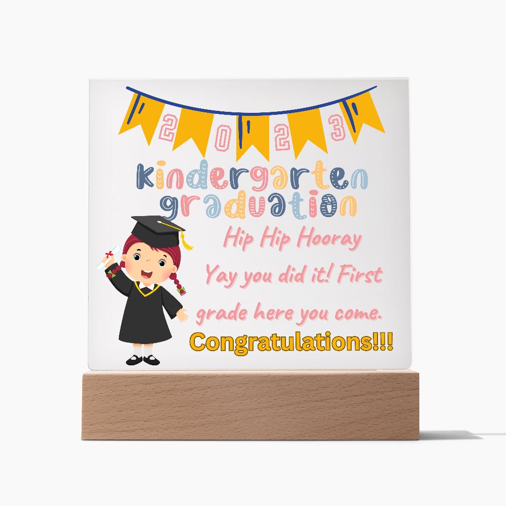 KINDERGARTEN GRADUATION, SQUARE ACRYLIC PLAQUE