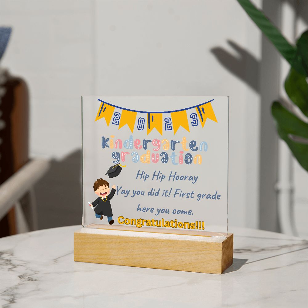 KINDERGARTEN GRADUATION, SQUARE ACRYLIC PLAQUE
