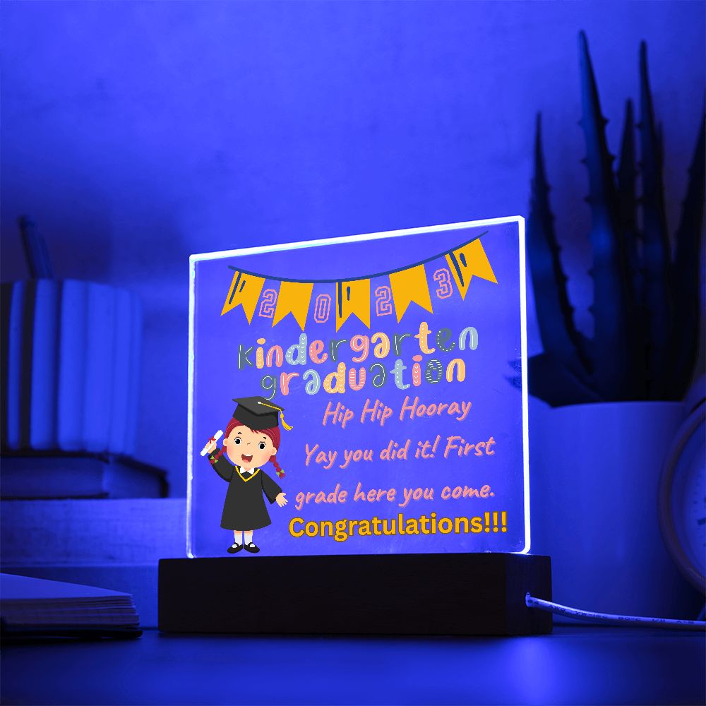 KINDERGARTEN GRADUATION, SQUARE ACRYLIC PLAQUE