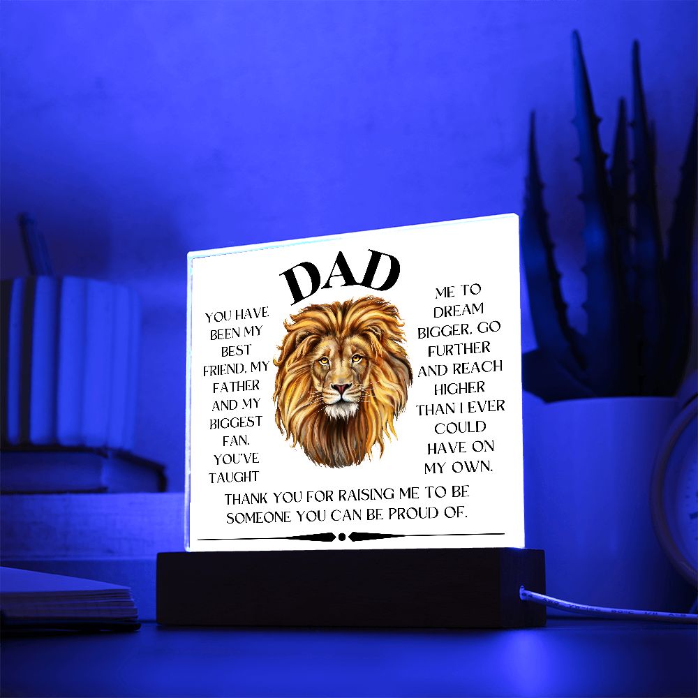 DAD, THANK YOU FOR RAISING ME, SQAURE ACRYLIC PLAQUE