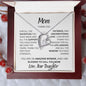 Mom Thank You. Love Your Daughter, Forever Love Necklace