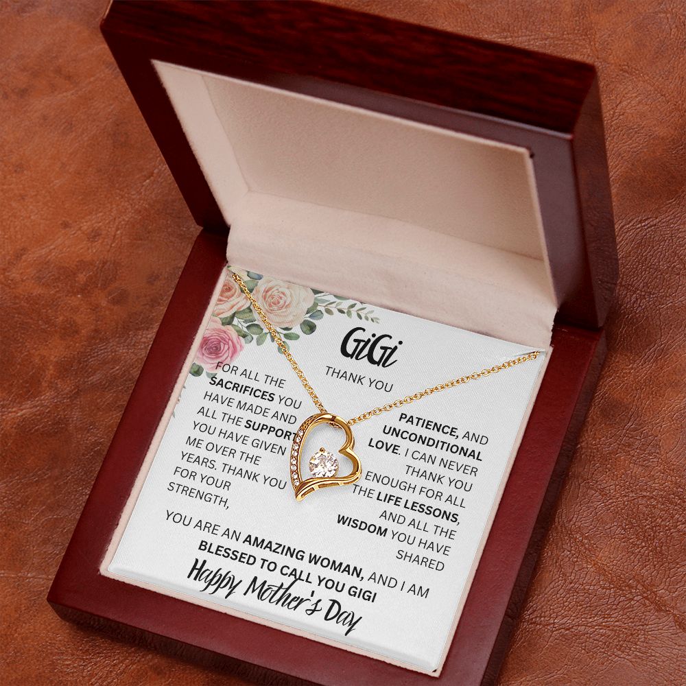 GIGI THANK YOU, FLOWERS HAPPY MOTHERS DAY, FOREVER LOVE NECKLACE