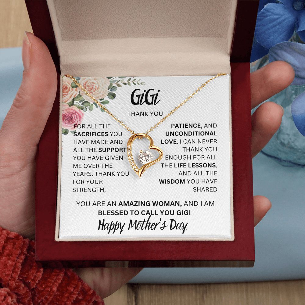 GIGI THANK YOU, FLOWERS HAPPY MOTHERS DAY, FOREVER LOVE NECKLACE