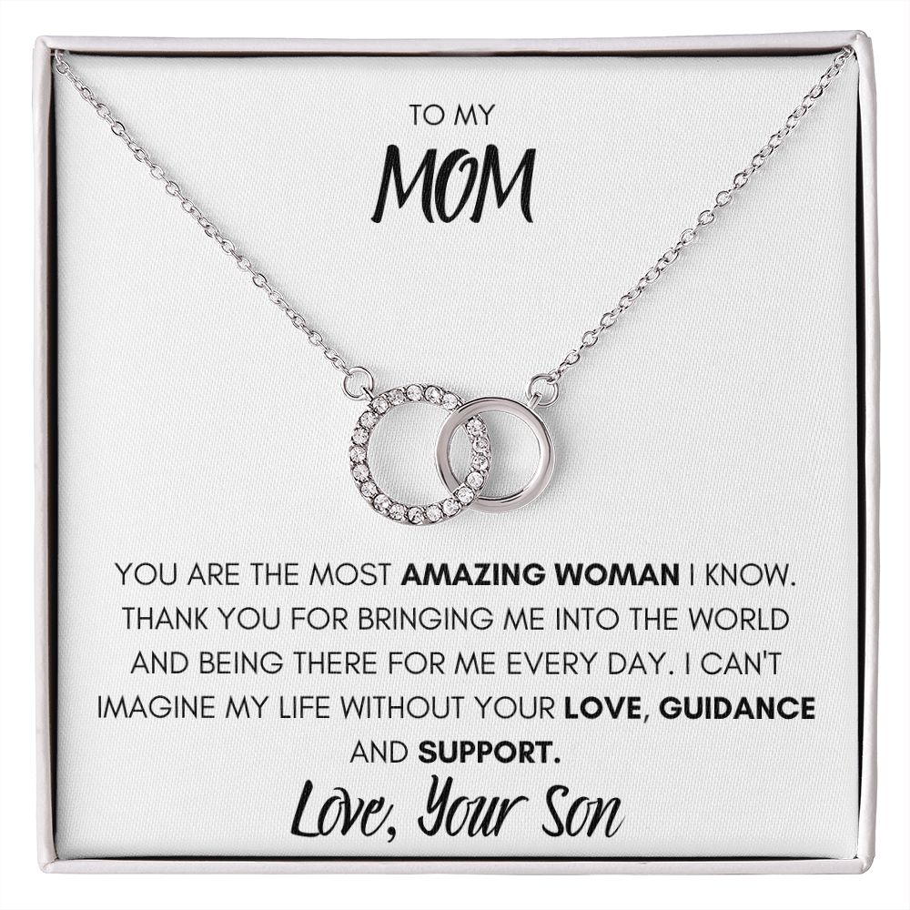 TO MOM, LOVE SON, PERFECT PAIR NECKLACE