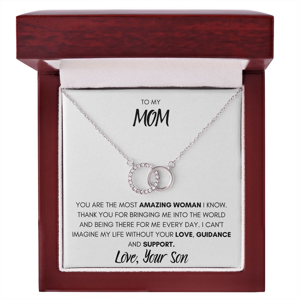 TO MOM, LOVE SON, PERFECT PAIR NECKLACE