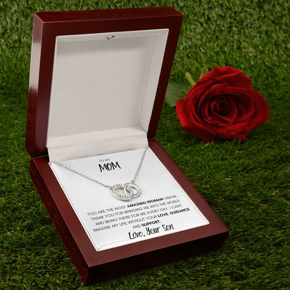 TO MOM, LOVE SON, PERFECT PAIR NECKLACE