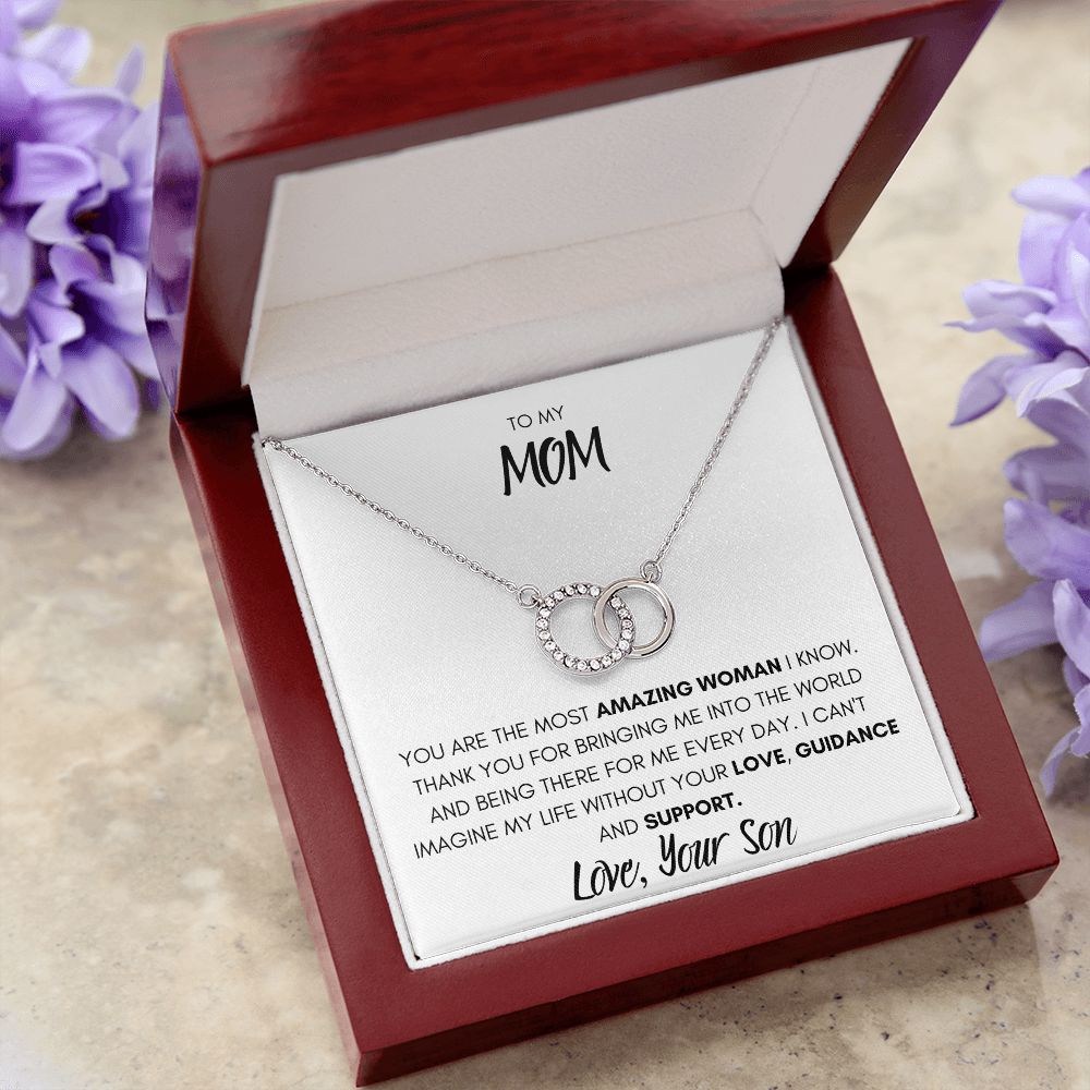 TO MOM, LOVE SON, PERFECT PAIR NECKLACE