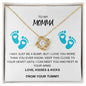 To My Momma, From Your Tummy, Love Knot Necklace