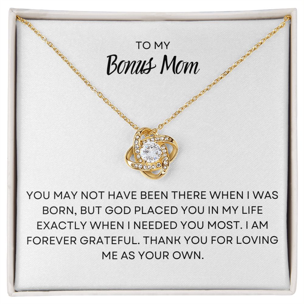 TO MY BONUS MOM, LOVE KNOT NECKLACE