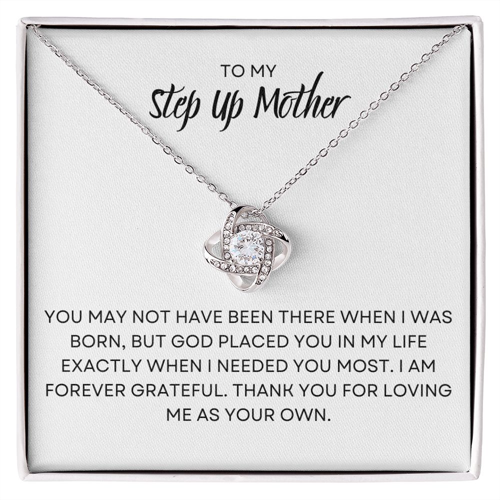 TO MY STEP UP MOTHER, LOVE KNOT NECKLACE