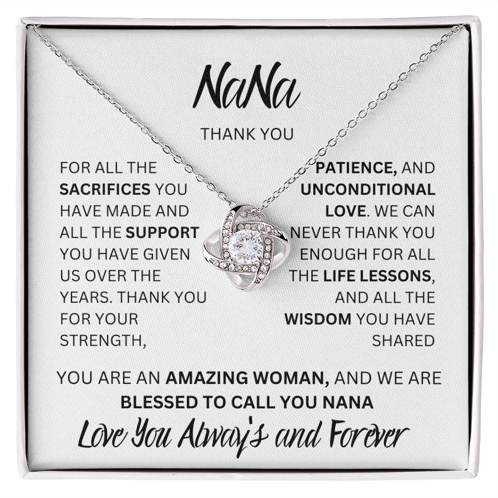 NA-NA WE THANK YOU, LOVE ALWAYS, LOVE KNOT NECKLACE