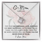 G Mom Thank You, I Love You, Love Knot Necklace