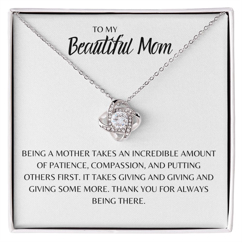 TO MY BEAUTIFUL MOM, LOVE KNOT NECKLACE