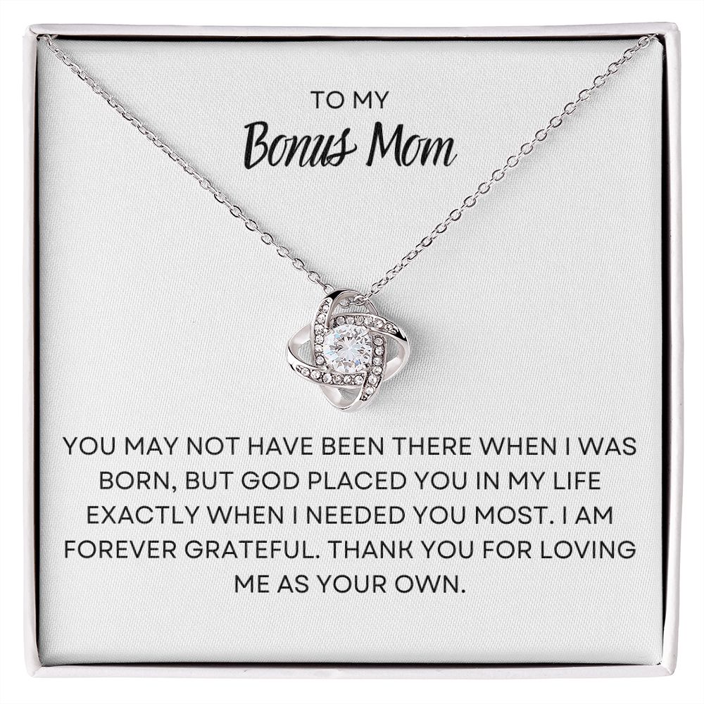 TO MY BONUS MOM, LOVE KNOT NECKLACE
