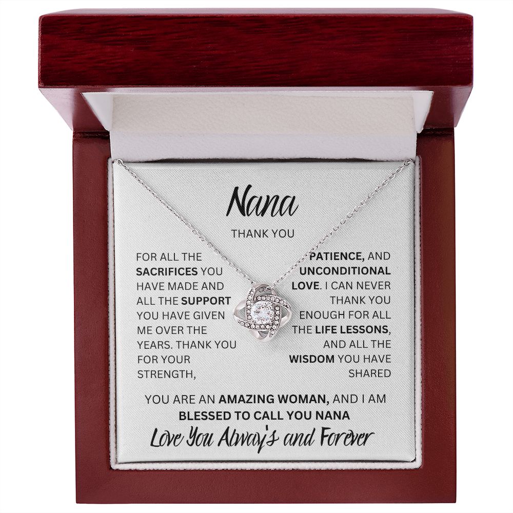 NANA THANK YOU, LOVE ALWAYS, LOVE KNOT NECKLACE