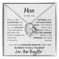 Mom Thank You. Love Your Daughter, Forever Love Necklace