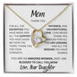 Mom Thank You. Love Your Daughter, Forever Love Necklace