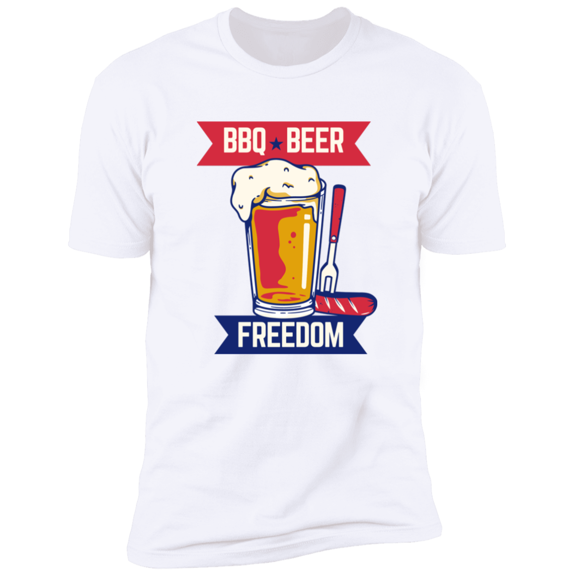 BBQ,Beer,Freedom  Premium Short Sleeve Tee