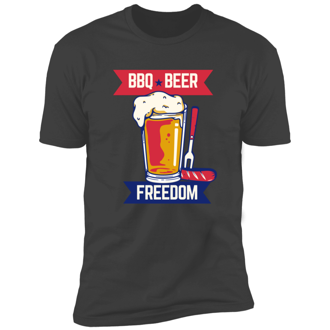 BBQ,Beer,Freedom  Premium Short Sleeve Tee