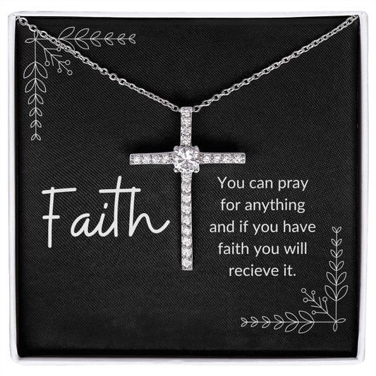 FAITH,  CZ CROSS NECKLACE