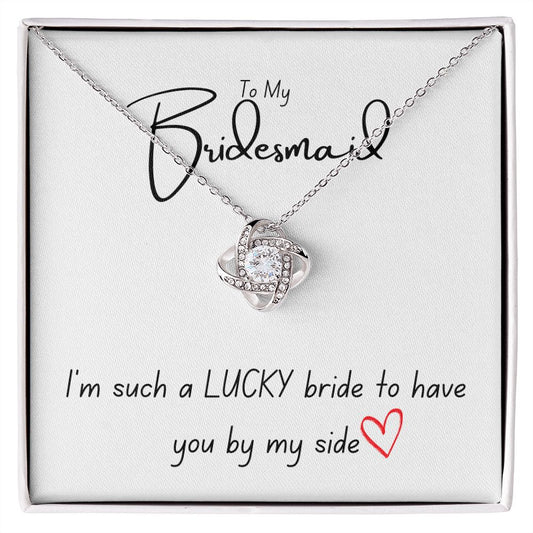 To My Bridesmaid, Love Knot Necklace