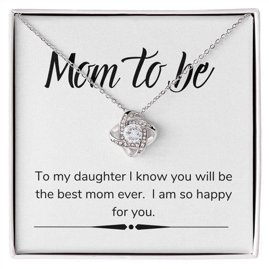 Mom To Be, I Am So Happy, Love Knot Necklace