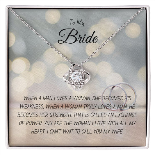 To My Bride, Love Knot Necklace