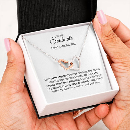 To My Soulmate, Interlocking Hearts Necklace