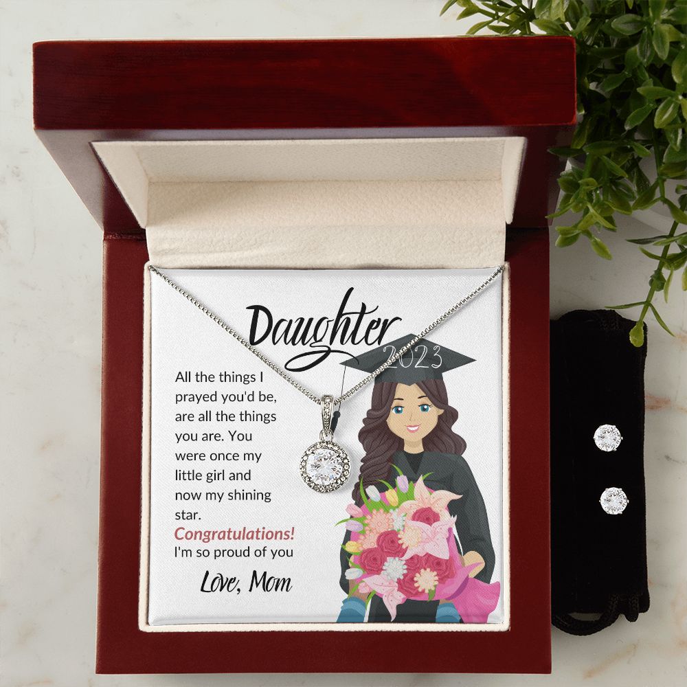 DAUGHTER, CONGRATULATIONS, LOVE MOM, ETERNAL HOPE NECKLACE