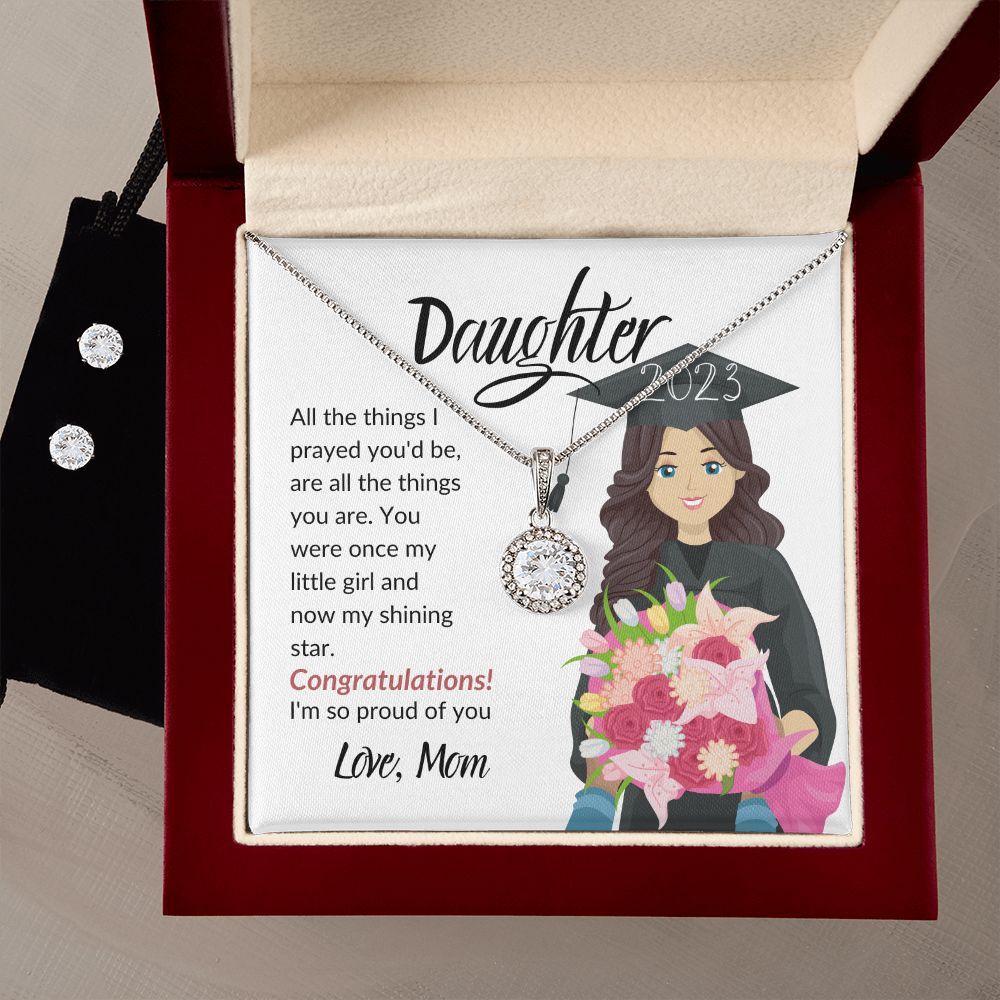 DAUGHTER, CONGRATULATIONS, LOVE MOM, ETERNAL HOPE NECKLACE