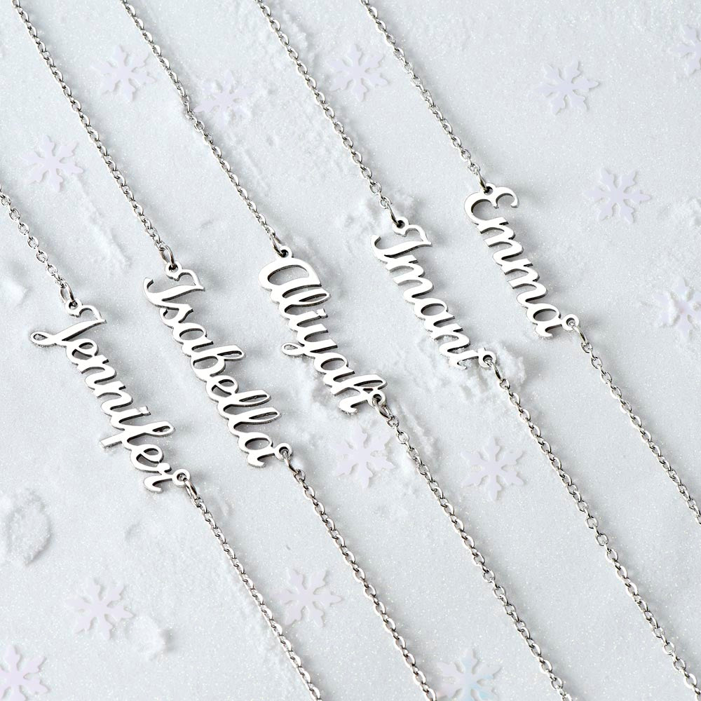 Happy Birthday, Lots of Luck, Personalized Name Necklace