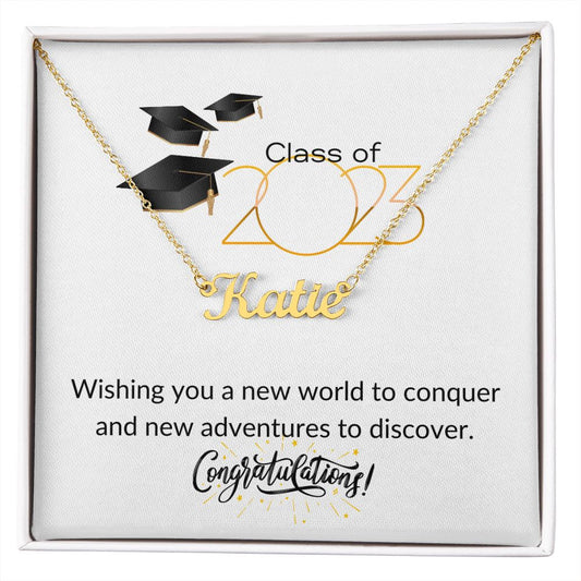 CLASS OF 2023, CONGRATULATIONS, PERSONALIZED NAME NECKLACE