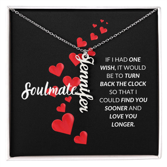 Soulmate, Personalized Vertical Name Necklace