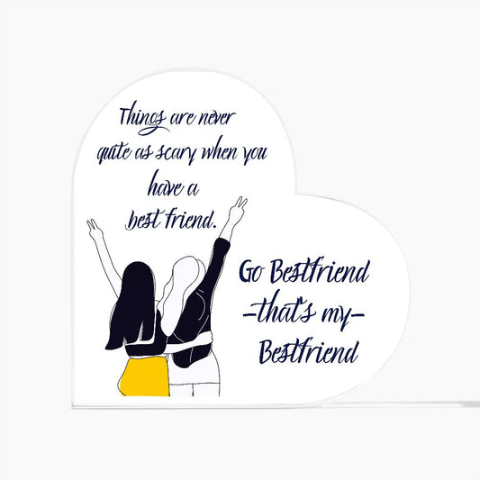 BESTFRIEND, PRINTED HEART SHAPED ACRYLIC PLAQUE
