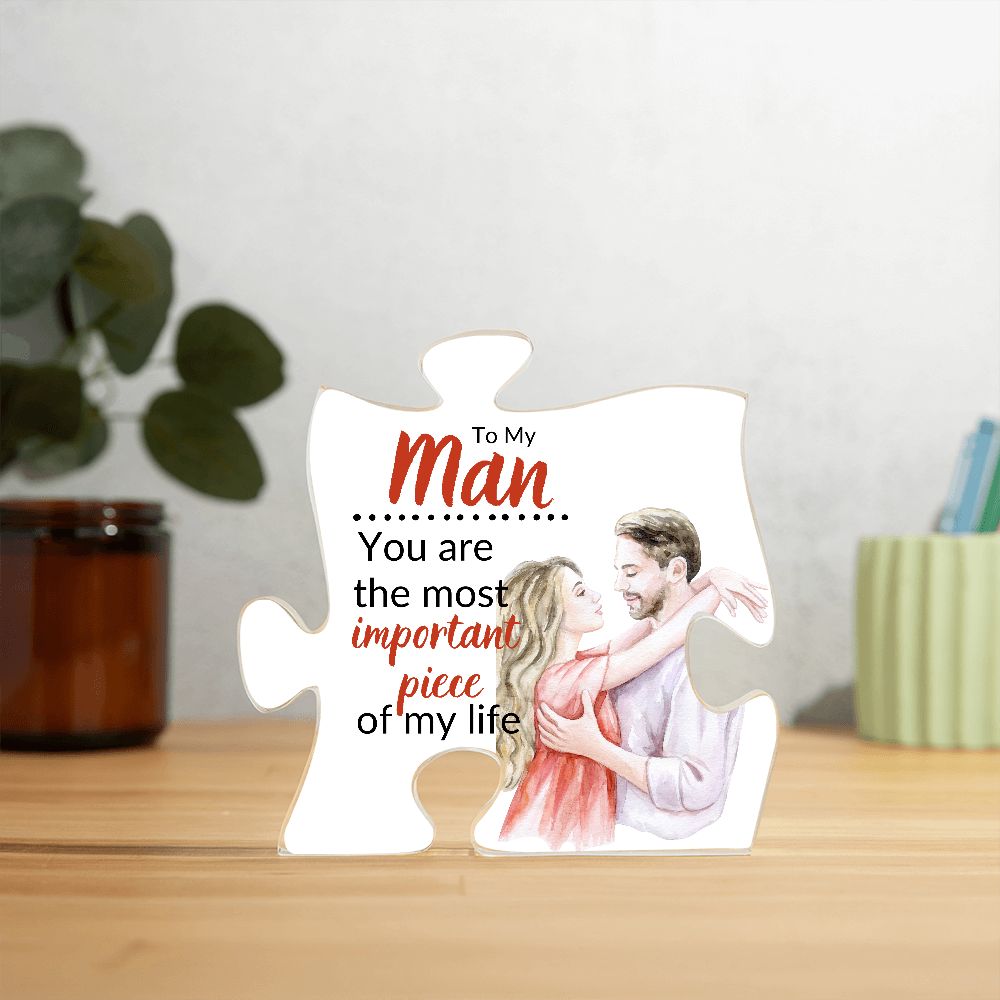 TO MY MAN, PRINTED ACRYLIC PUZZLE PLAQUE