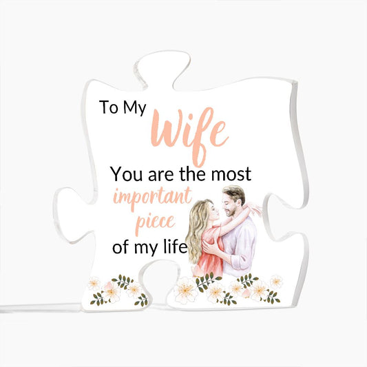 TO MY WIFE, PRINTED ACRYLIC PUZZLE PLAQUE
