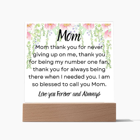 MOM THANK YOU,  SQAURE ACRYLIC PLAQUE