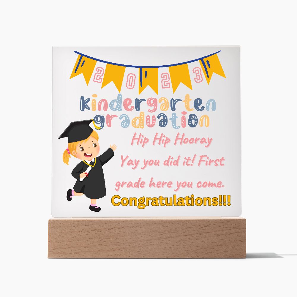 KINDERGARTEN GRADUATION, SQUARE ACRYLIC PLAQUE