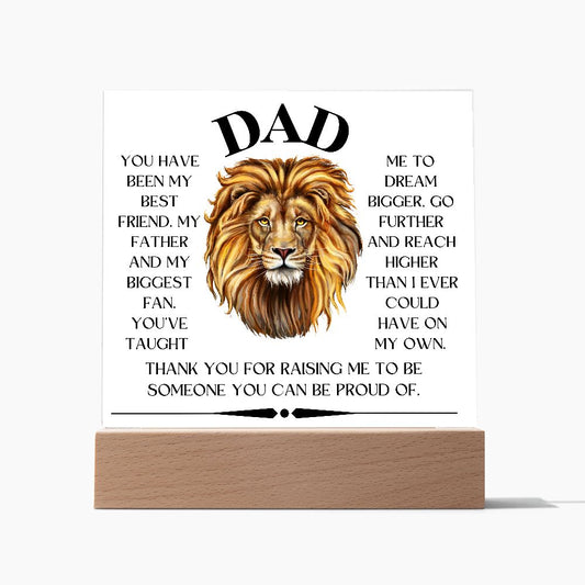 DAD, THANK YOU FOR RAISING ME,  SQAURE ACRYLIC PLAQUE