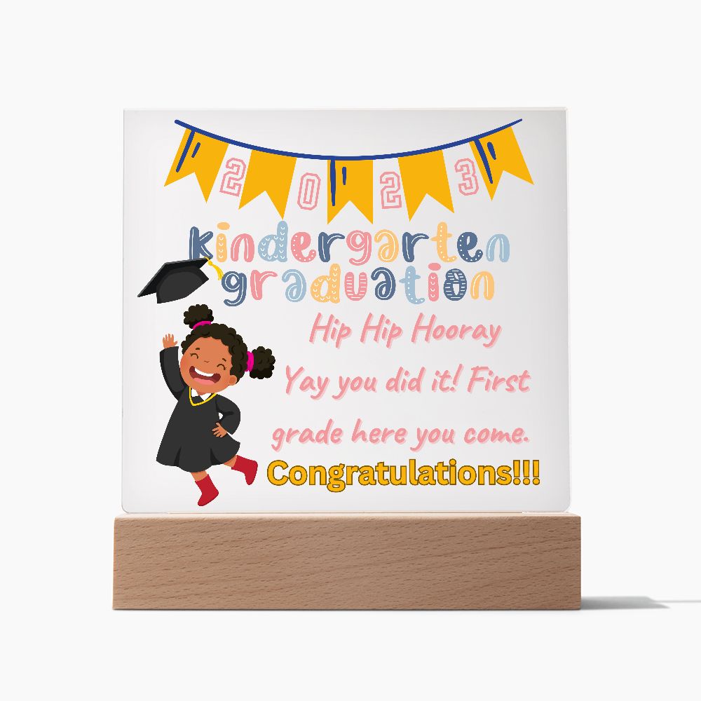 KINDERGARTEN GRADUATION, SQUARE ACRYLIC PLAQUE