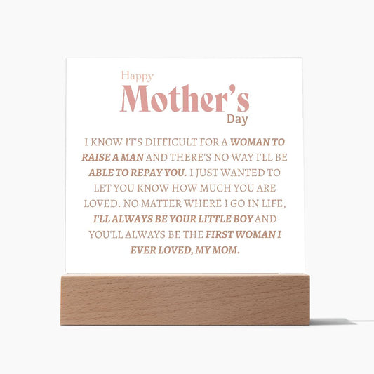 HAPPY MOTHERS DAY,  SQAURE ACRYLIC PLAQUE