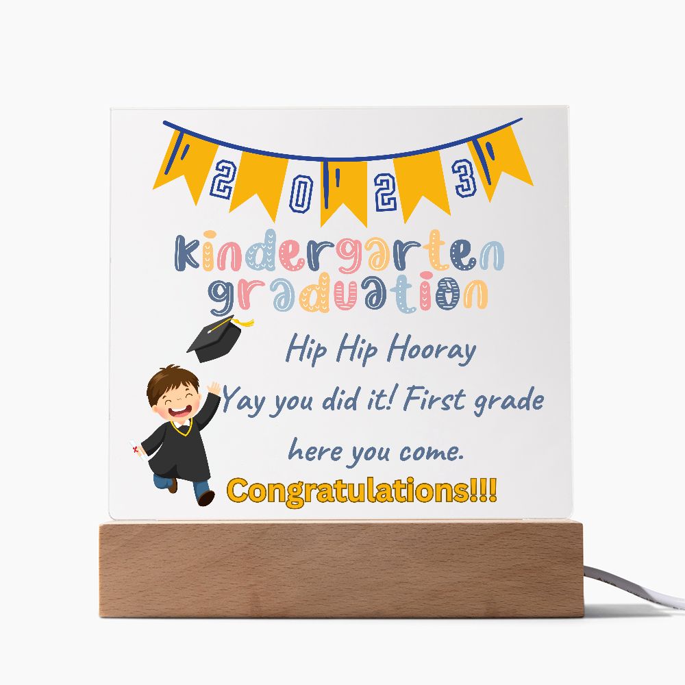 KINDERGARTEN GRADUATION, SQUARE ACRYLIC PLAQUE