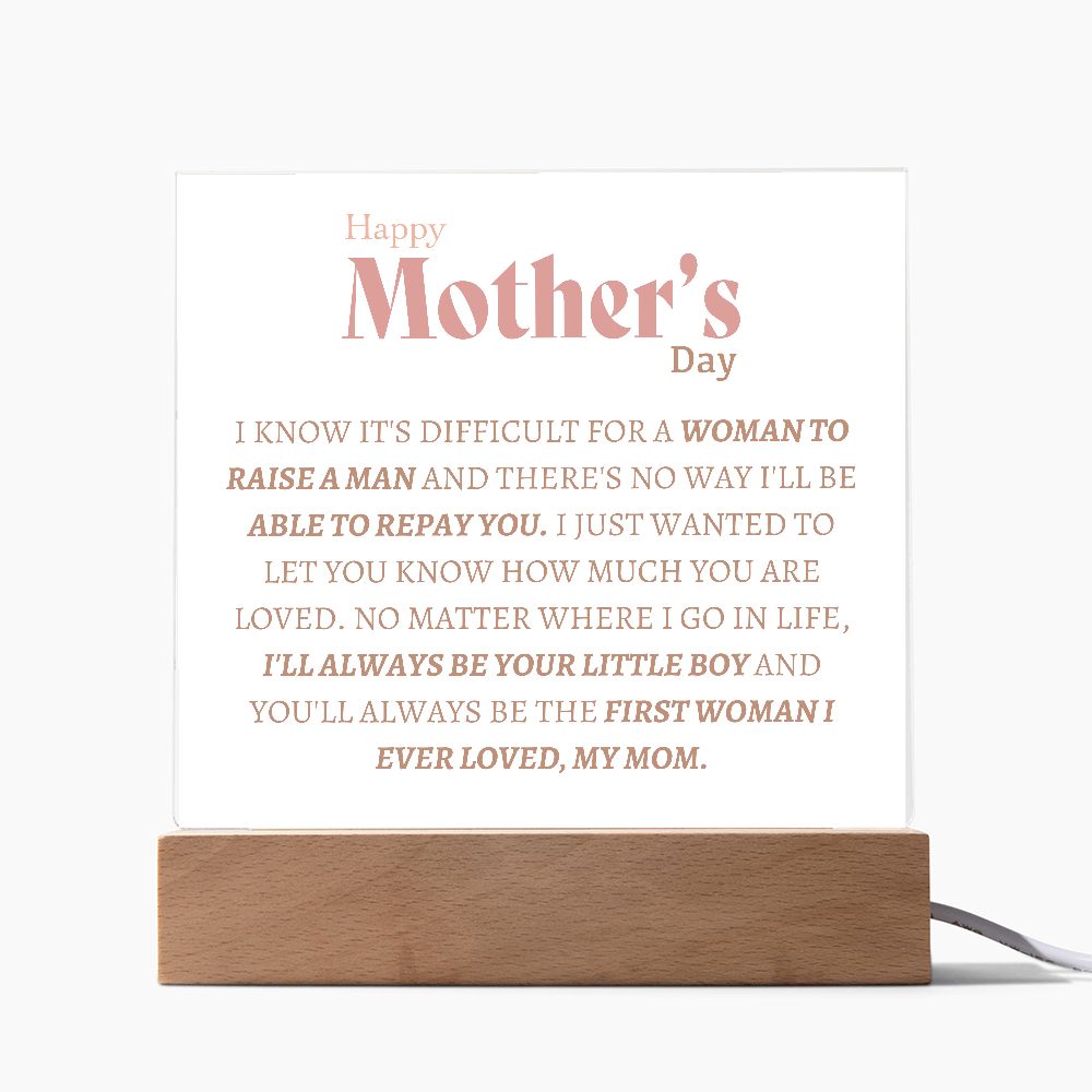 HAPPY MOTHERS DAY,  SQAURE ACRYLIC PLAQUE