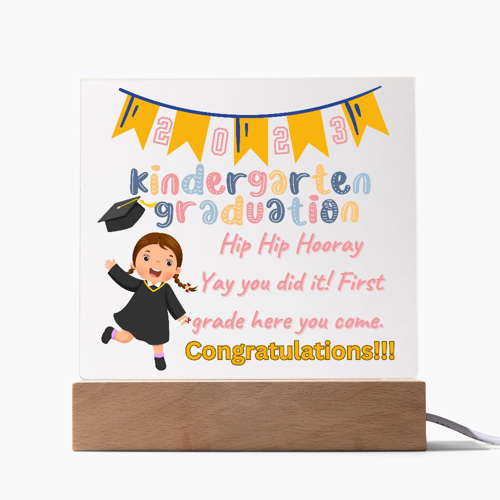 KINDERGARTEN GRADUATION, SQUARE ACRYLIC PLAQUE