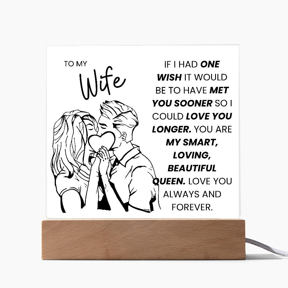 TO MY WIFE, BEAUTIFUL QUEEN,  SQAURE ACRYLIC PLAQUE