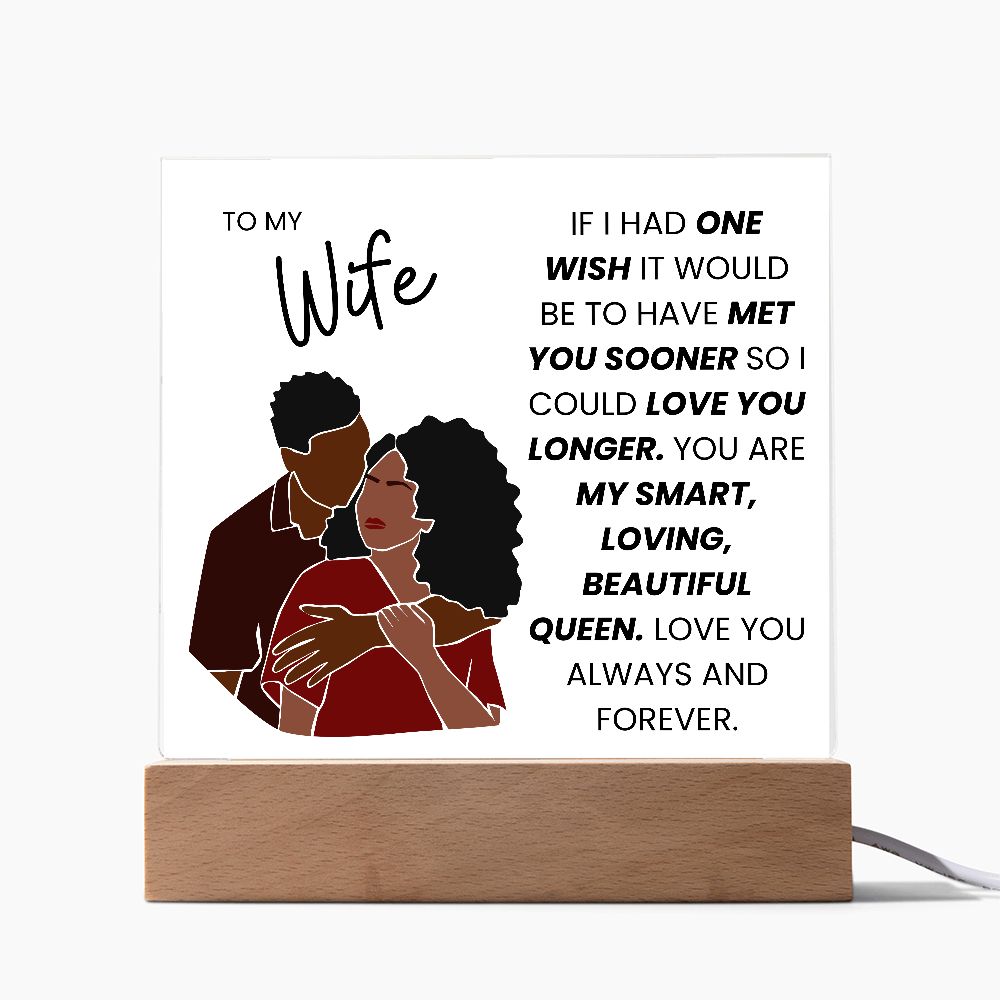 TO MY WIFE, BEAUTIFUL QUEEN,  SQAURE ACRYLIC PLAQUE