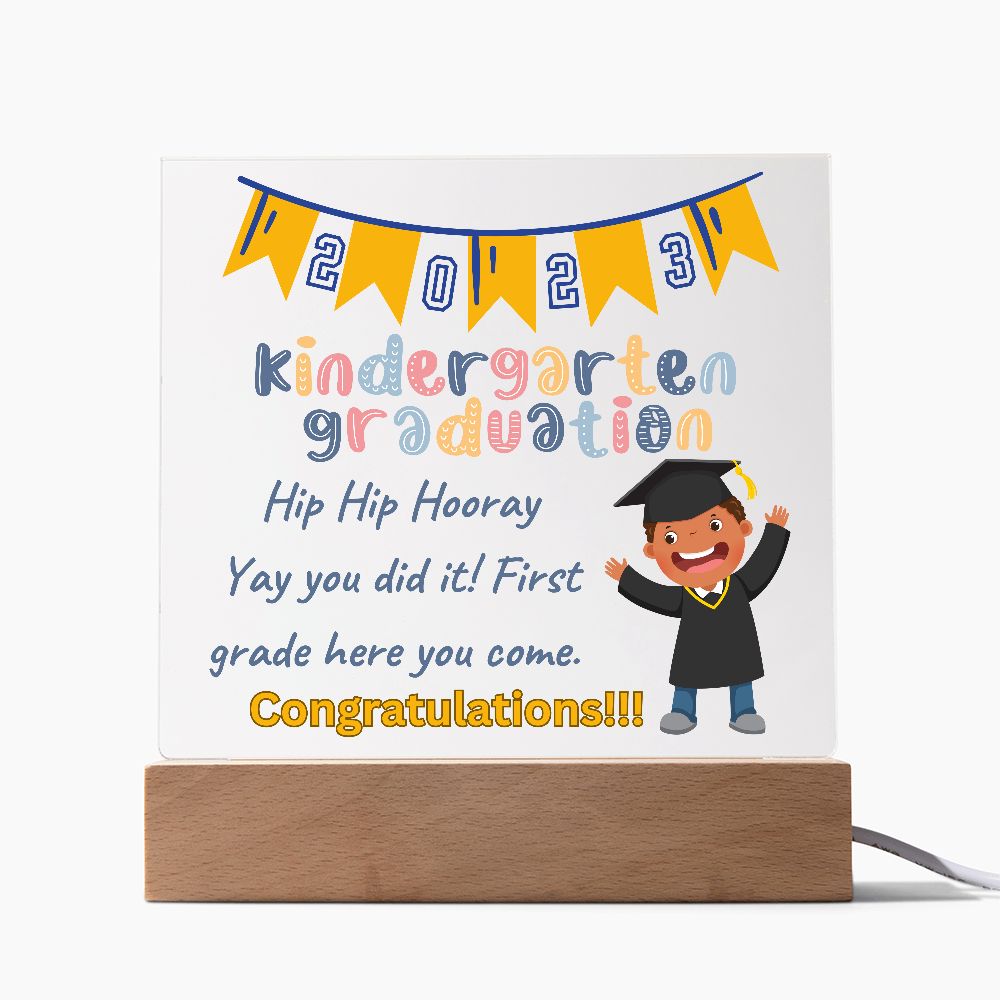 KINDERGARTEN GRADUATION, SQUARE ACRYLIC PLAQUE