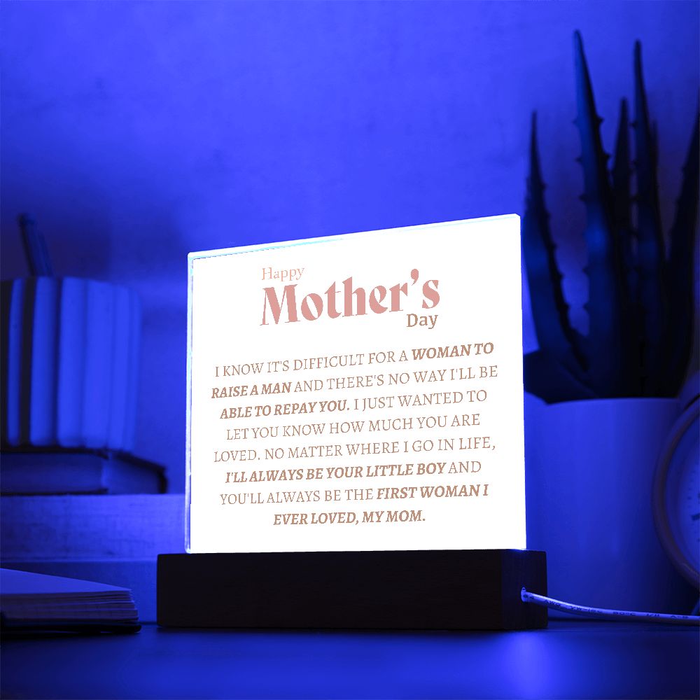 HAPPY MOTHERS DAY,  SQAURE ACRYLIC PLAQUE