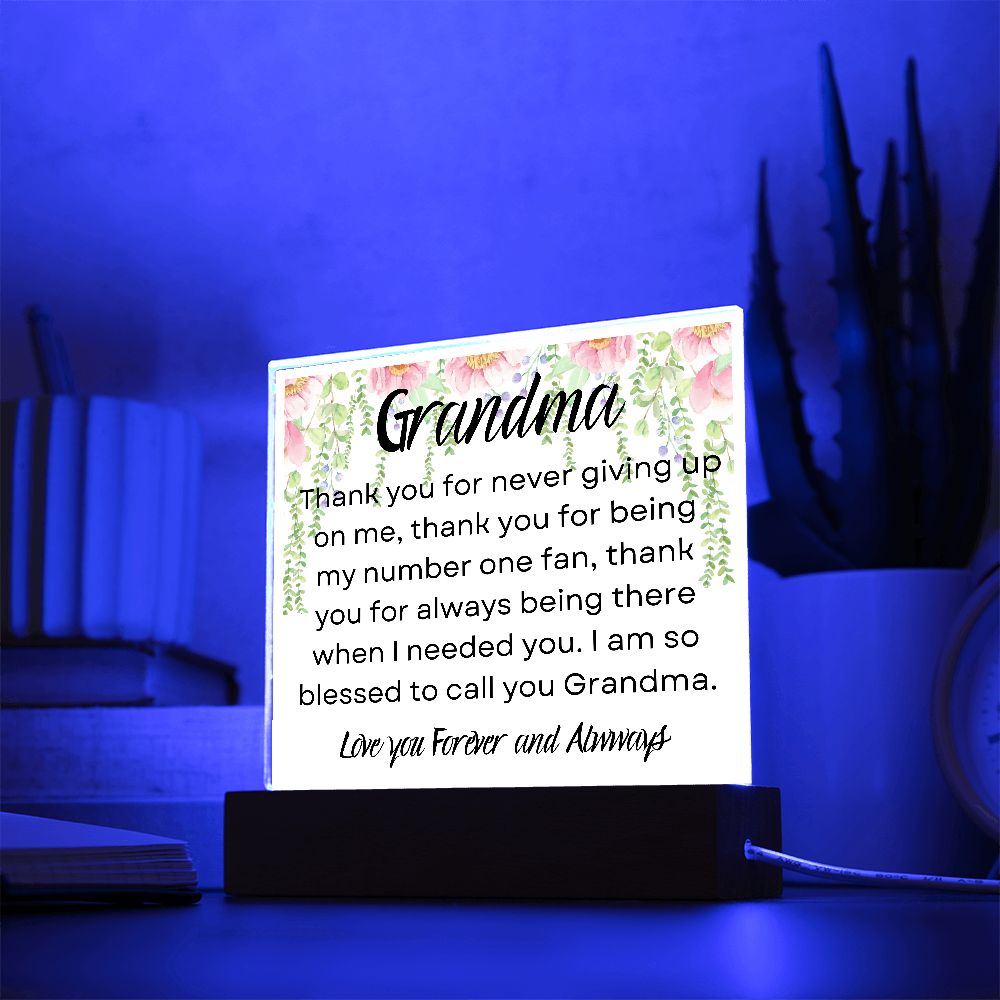 GRANDMA THANK YOU,  SQAURE ACRYLIC PLAQUE